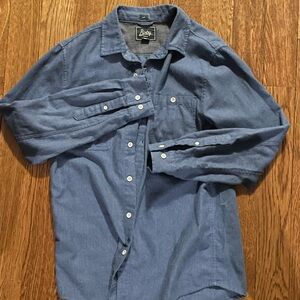 Bobby Men's Casual Button Down Shirt in Denim Blue